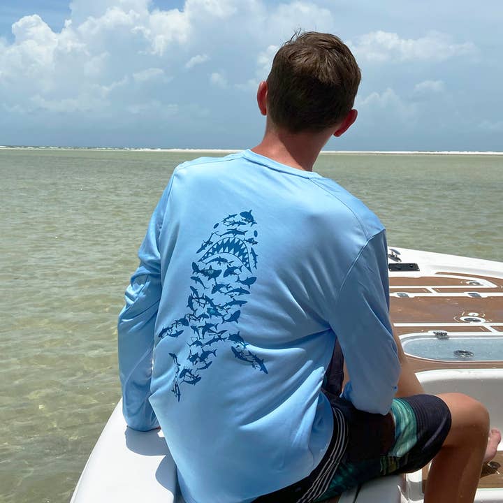 "Camo Shark" UPF 50 Performance Ultra Comfort Shirt for wholesale by Caloosa WaterWear