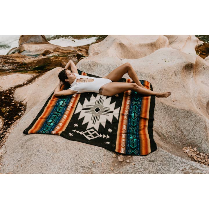 SoulCrafts - Venta al por mayor Mantas de sofá - Manta étnica reversible de alpaca Throw Chakana
