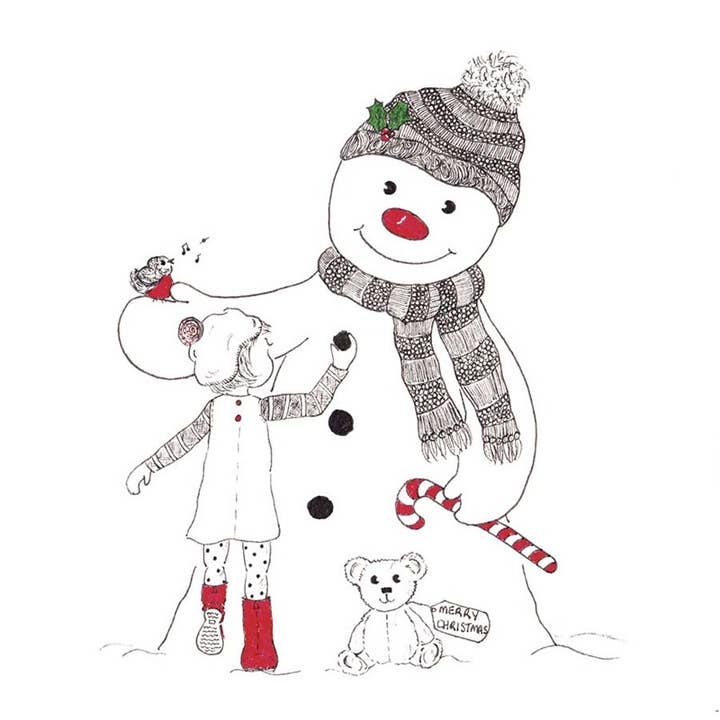 Greeting Card Snowman for wholesale by Natural Partners Limited