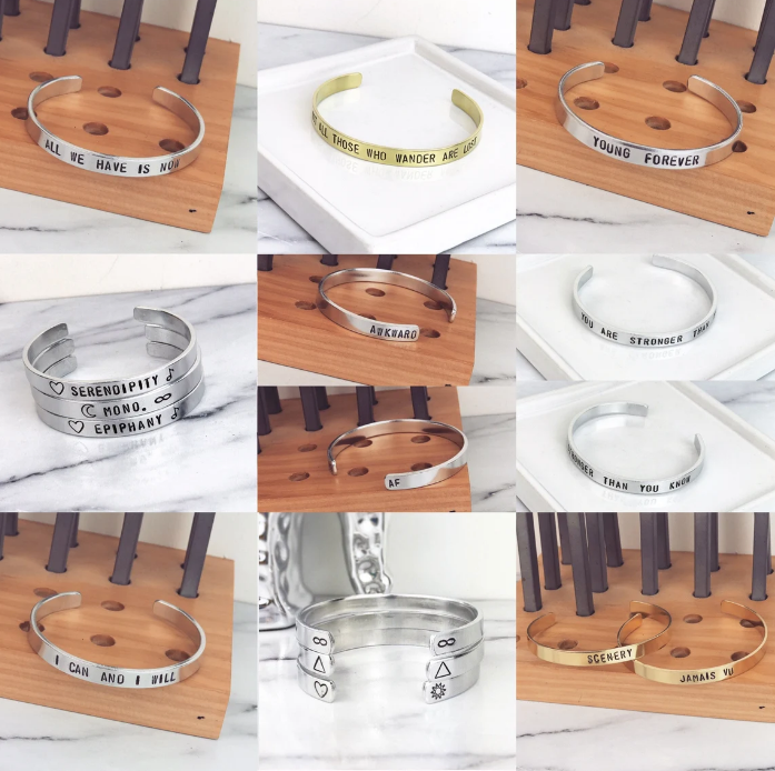 Black Tied - Wholesale Cuff Bracelet - Custom Cuff Bracelet |Stamped Personalized Quote Message3