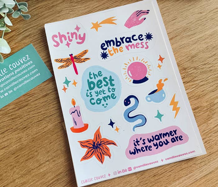 Camille Cauvez illustration et papeterie - Vente Autocollant - Planche De Stickers5
