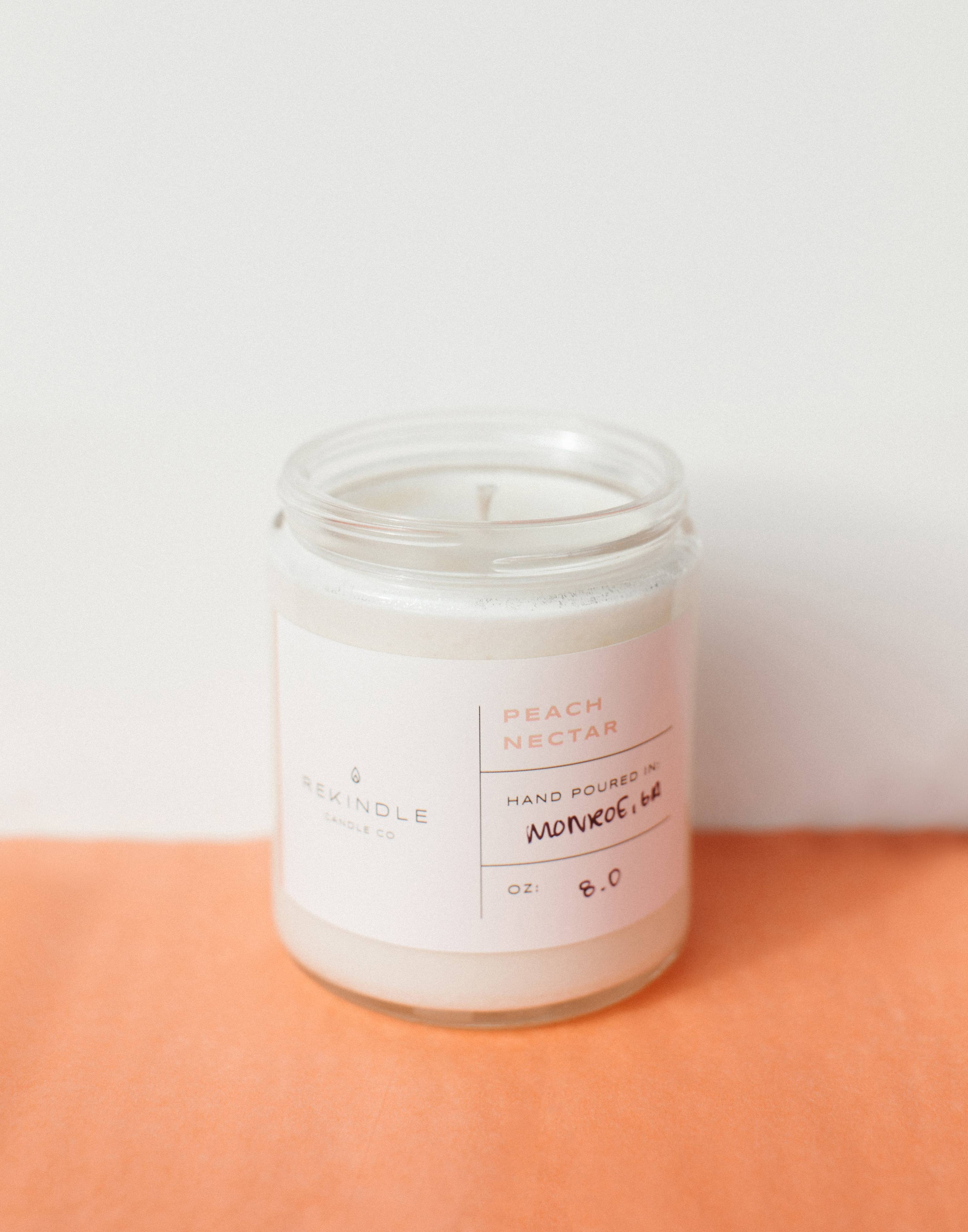 Rekindle Candle Co - Wholesale Jar/Filled Candle - Peach Nectar Soy Candle (Discontinued)0
