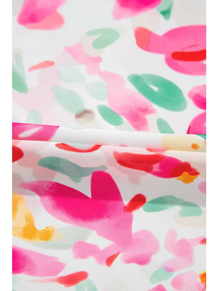 Rose Floral Flutter Sleeve Spring Blouse for wholesale on Faire