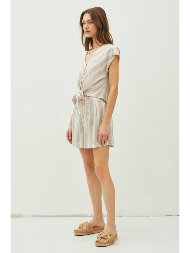 Be Cool - Wholesale Blouse - Women's - V-NECKLINE CAP SLEEVE TIE FRONT BLOUSE6