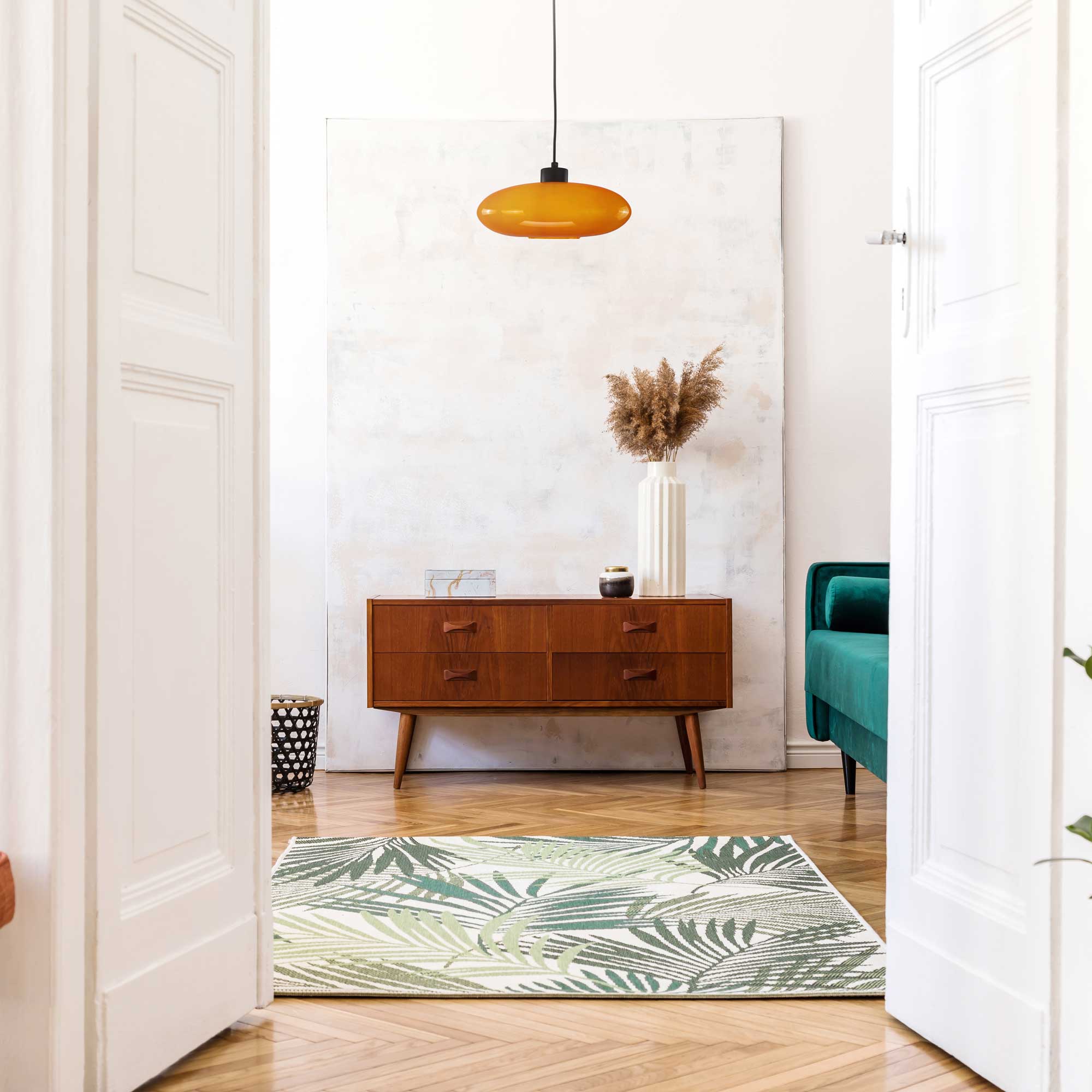 C-Création - Vente Lustre/Suspension - Suspension en verre coloré style rétro Népi1