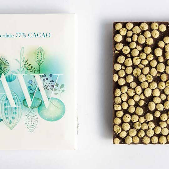 Tablette de chocolat cru biologique à 77 % de cacao avec quinoa - Arbre à tablette - Entièrement naturel - Casher - 1,76 oz pour la vente par Minka Chocolates