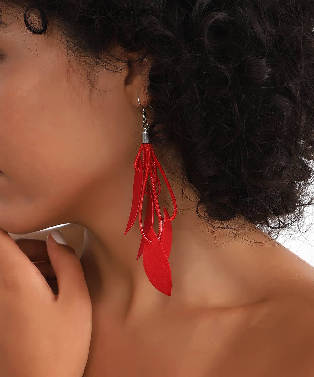 AVENS - Wholesale Jewelry Set - Handmade special design leather leaf jewelry set6