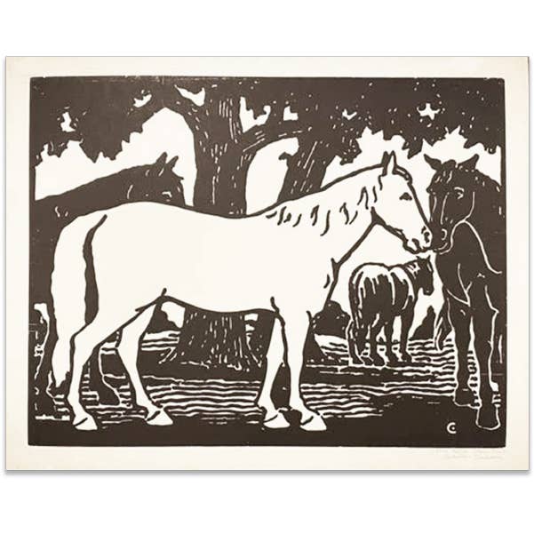 Barnyard Horse Print for wholesale by Hatch Show Print