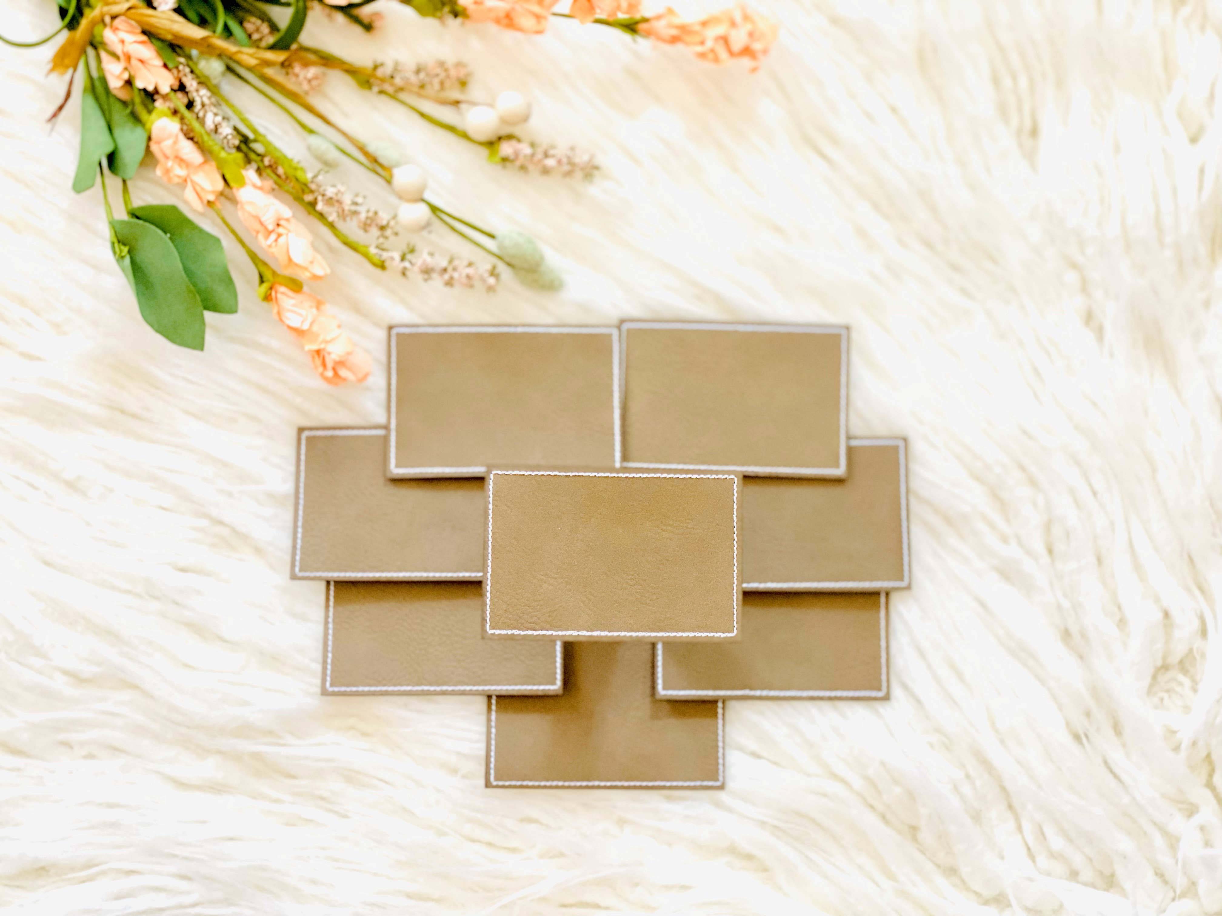 R & R Stitched - Wholesale Patch - Blank rectangle leather embroidered hat patch