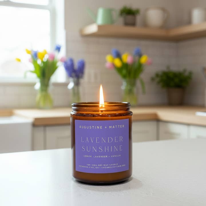 Augustine + Matter Candle Studio - Wholesale Jar/Filled Candle - Lavender Sunshine - 7oz Soy Candle