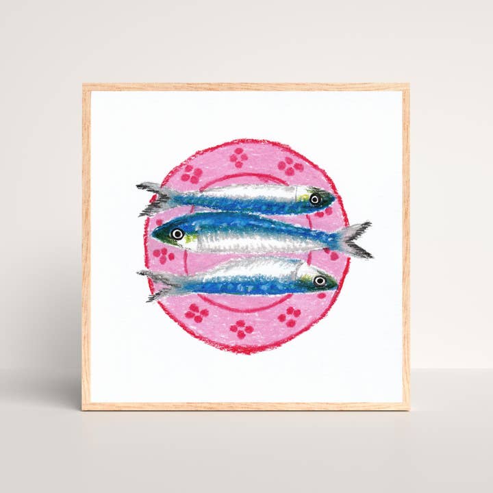 Vibrant Sardines Giclée Art Print for Kitchen Decor for wholesale by Neptune Paper