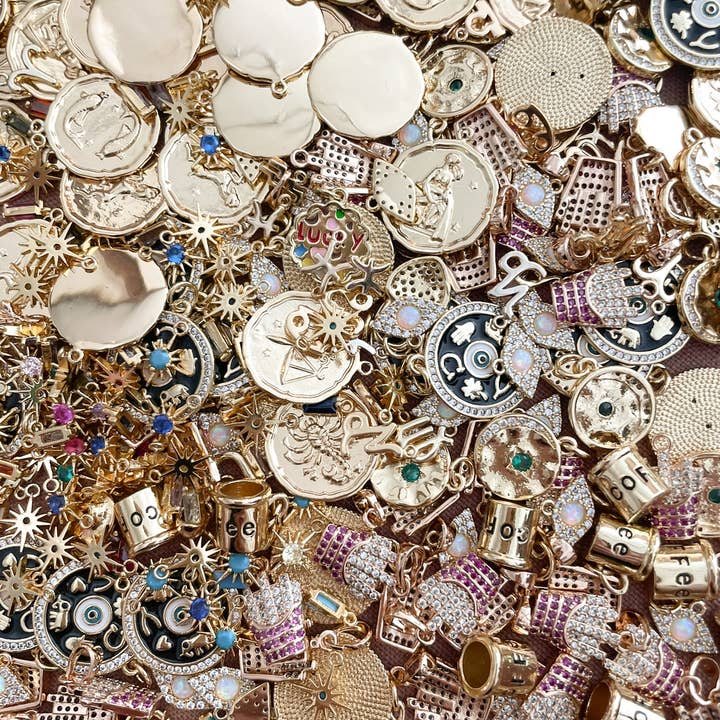 Goldie Charm Bar - Wholesale Individual Charm/Pendant - LARGE CHARM BUNDLE: 100 ASSORTED CHARMS