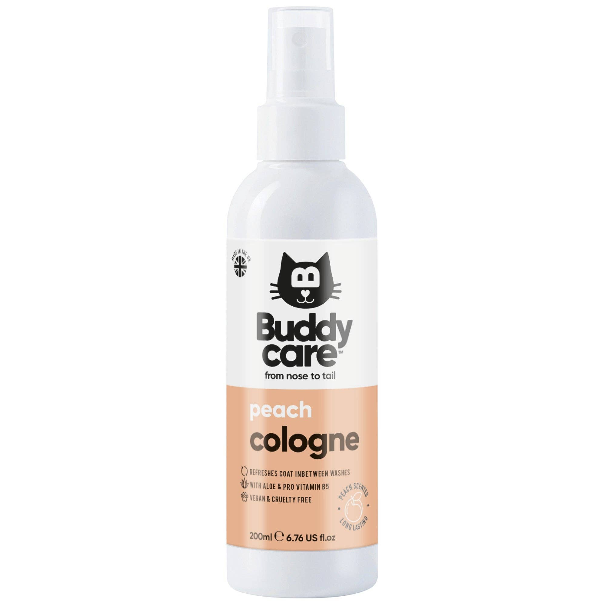 Buddycare – wholesale Pet deodorising spray – Buddycare Cat Cologne - Peach - 200ml / 6.76 fl oz0