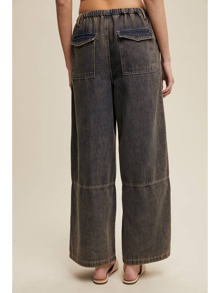 Listicle – Engroshandel Jeans - Dame – Vidbenede denimbukser med snøre i taljen17