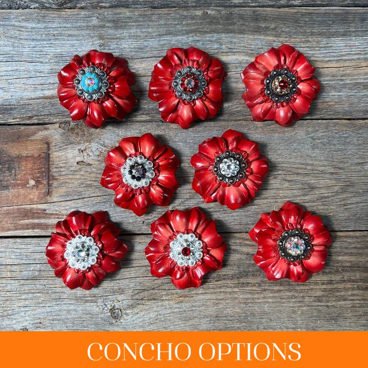 Red Carnations Leather Flowers - 1" Crystal Conchos - Options and other Purchase Wholesale red carnations. Free Returns & Net 60 Terms on Faire trending on Faire.