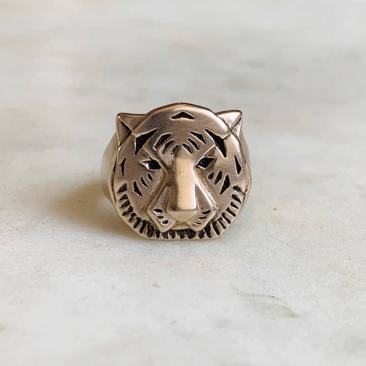 Mimosa Handcrafted - Wholesale Signet Ring - TIGER RING