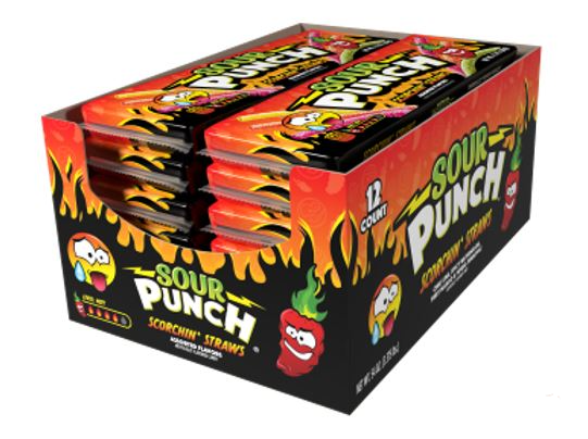 I Got Your Candy - Wholesale Gummy - Sour Punch Scorchin Straws 4.5oz - 12ct1