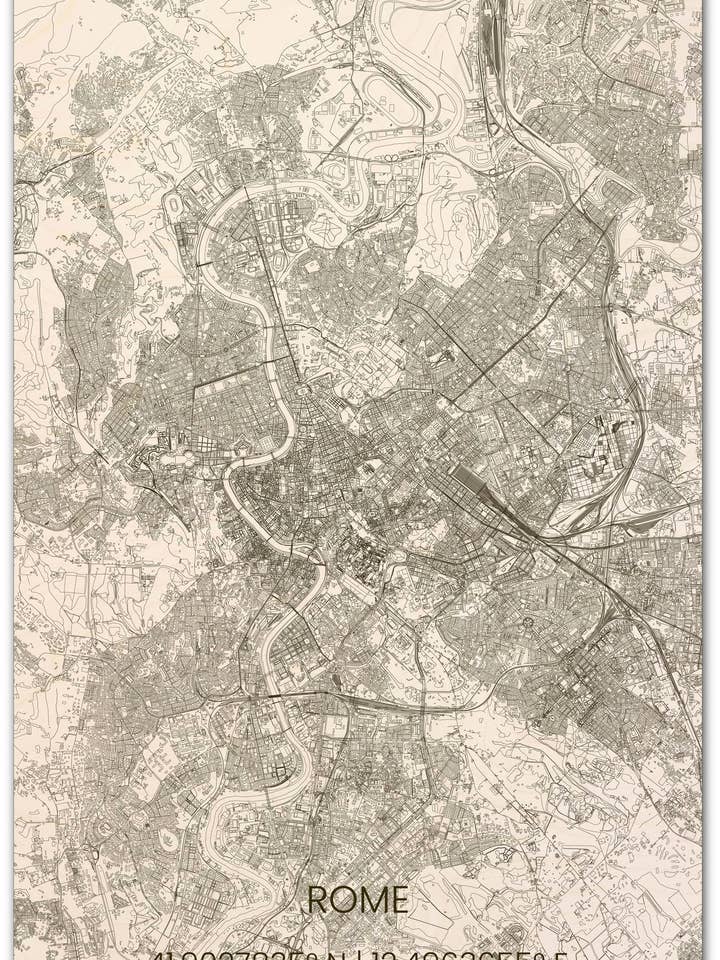 Wall decoration citymap Rome XL för wholesale av Brandthout.