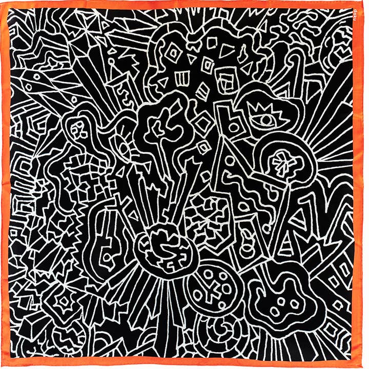 Mazed Silk Scarf for wholesale by doku