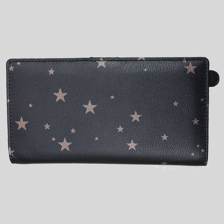 BYRON & BROWN - Vendita all'ingrosso Portafogli - Donna - Portacarte in vera pelle con stampa a stelle4