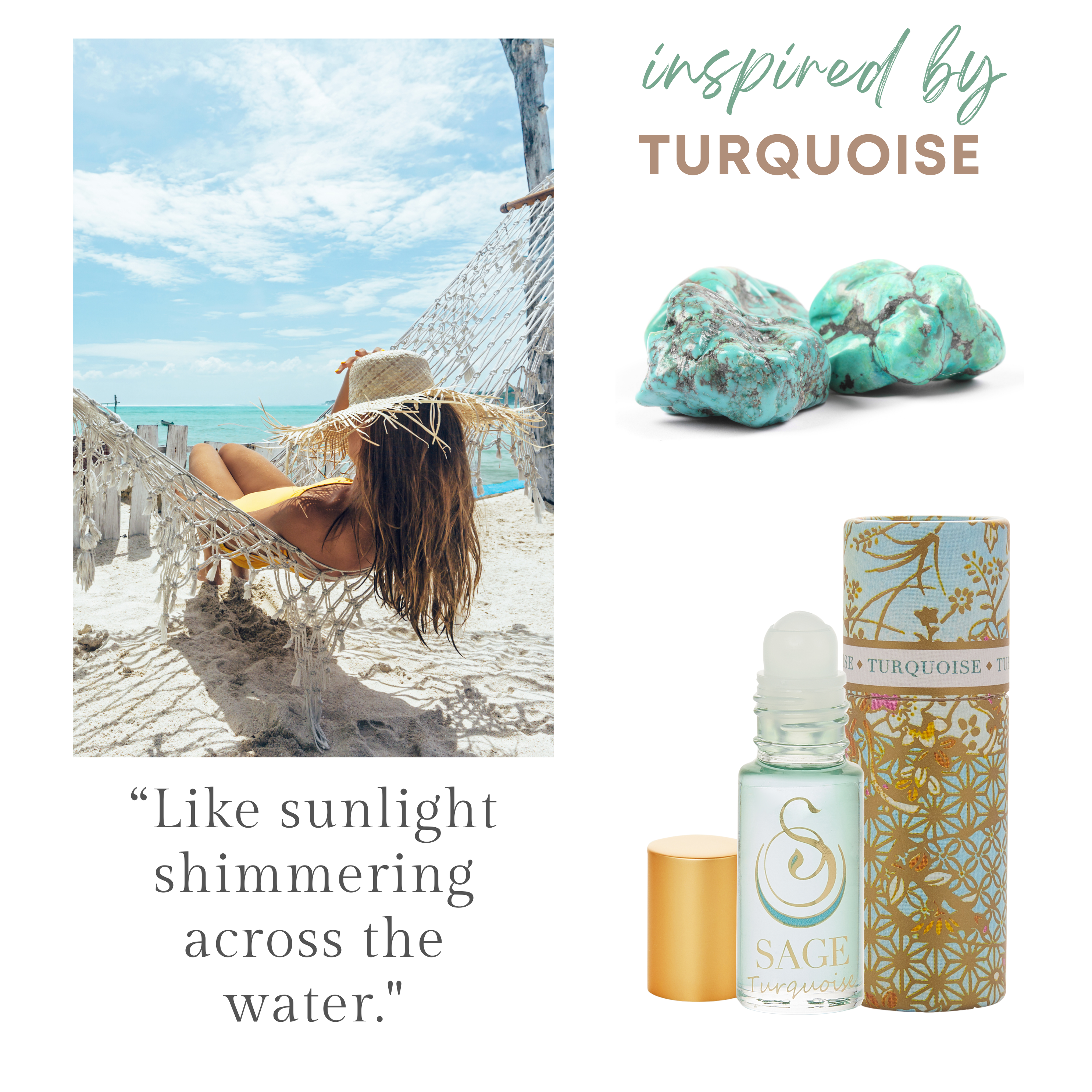 The Sage Lifestyle - A Gemstone Perfumery - Wholesale Roll-On Fragrance - Turquoise Perfume Roller - Mini Perfume Oil - Long Lasting Scent 1/8 oz2