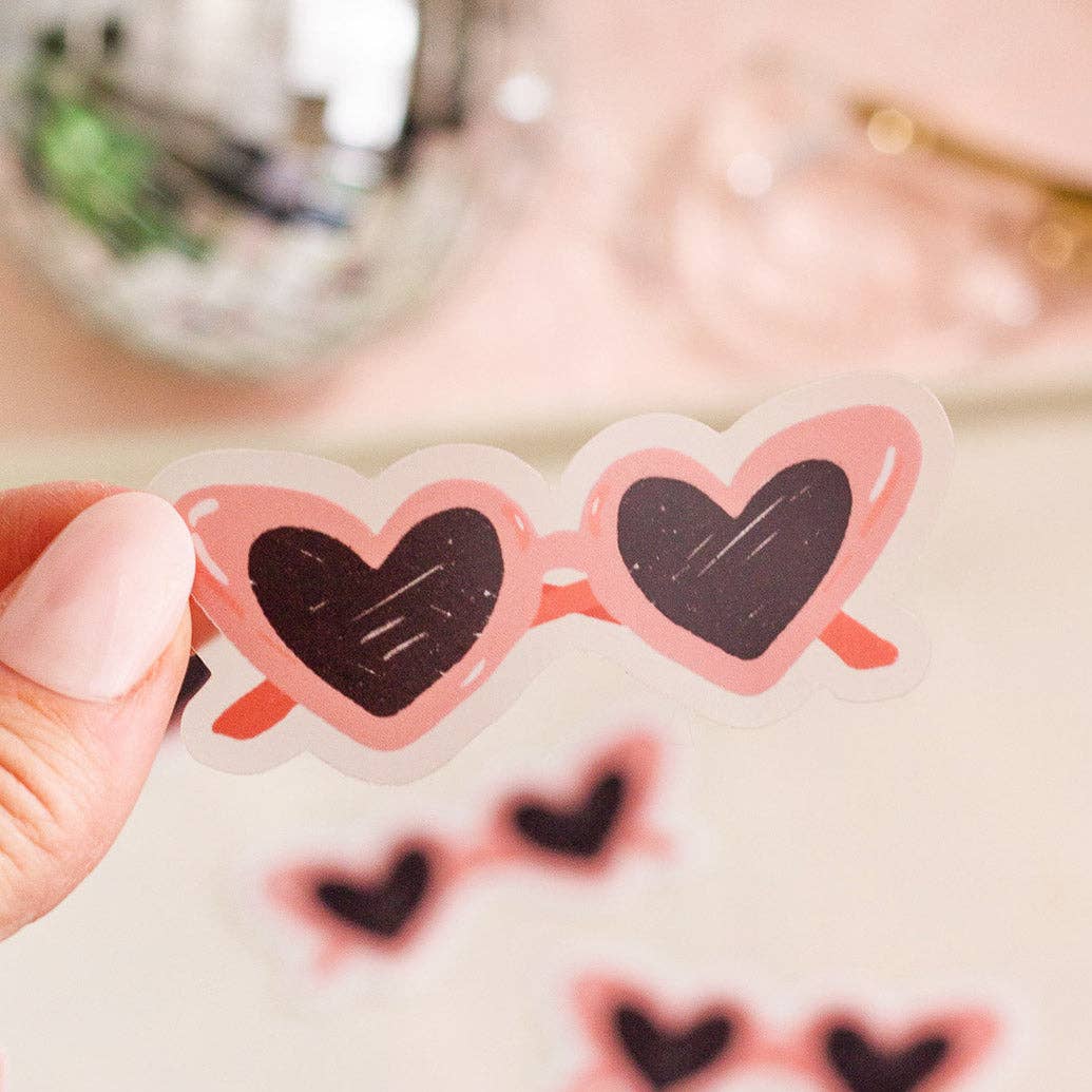 The Print Pantry - Wholesale Sticker - Heart Eyes Clear Sticker