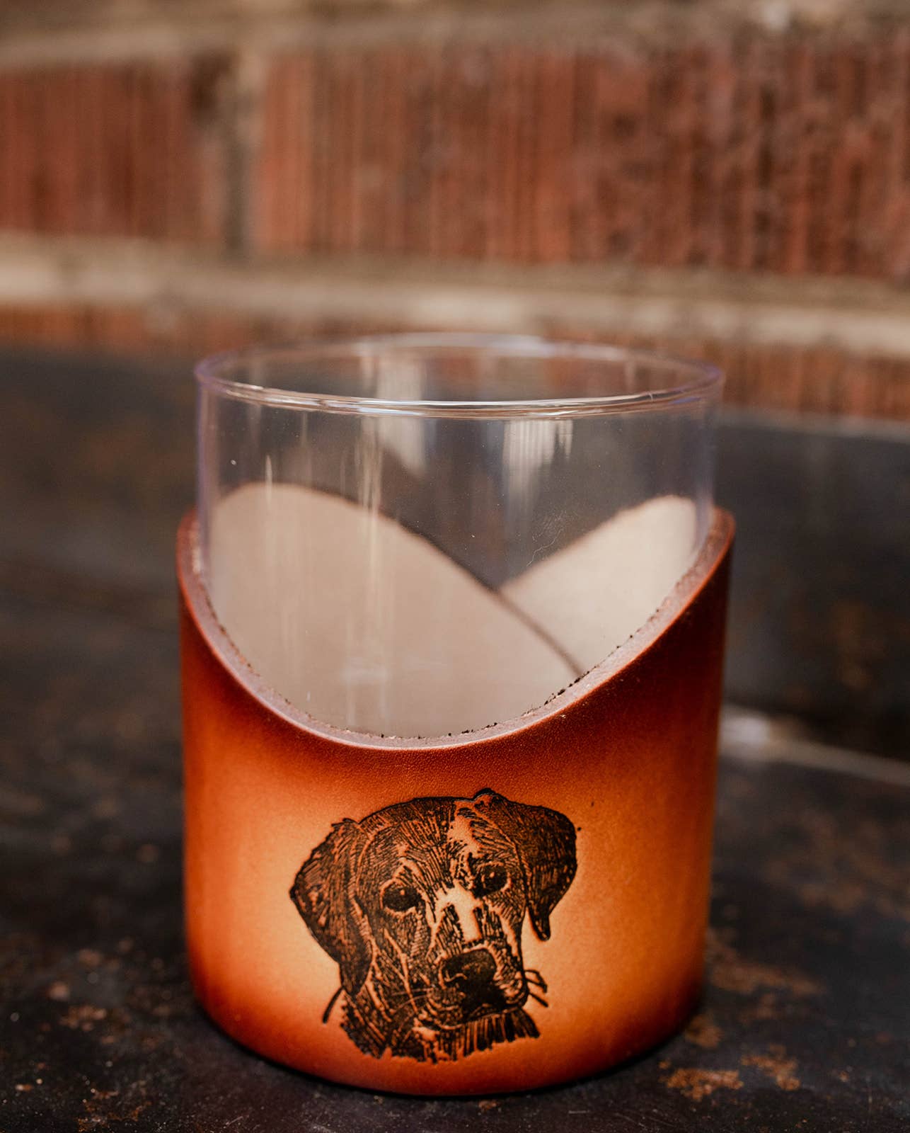 Lindy Leather – Copo de coquetel/álcool por atacado – Pele Rocks Vidro - Barware Leve Mancha Artesanal12