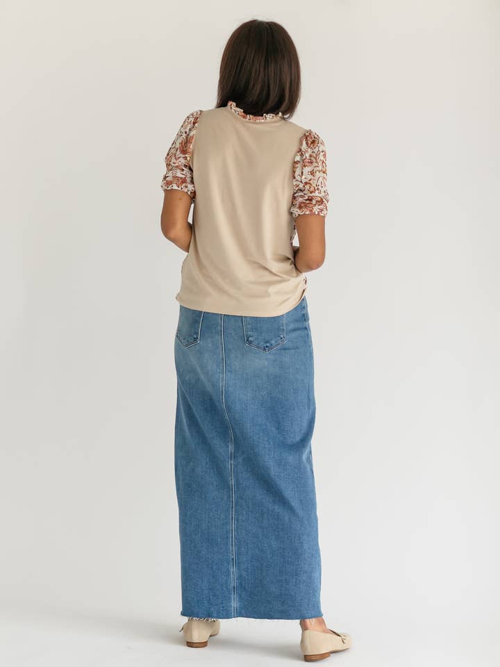 Inherit Clothing Company - Wholesale Skirt - Women's - Lee A-Line Raw Hem Maxi Skirt