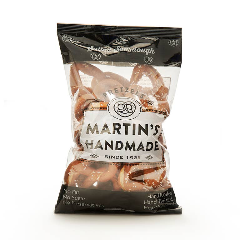 Martins Handmade Pretzels - Wholesale Pretzels - Handmade Sourdough Pretzels, Salted - 8oz Bags