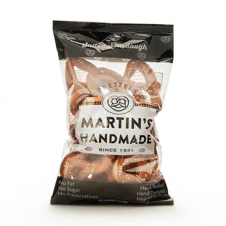 Handmade Sourdough Pretzels, Salted - 8oz Bags for wholesale by Martins Handmade Pretzels
