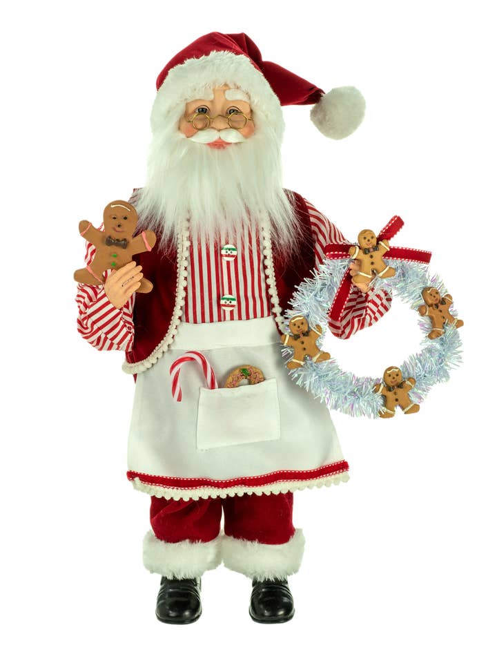 Red/White Baking Mrs. Claus Figurine with Plate of Sweets for wholesale by Starlight Collection