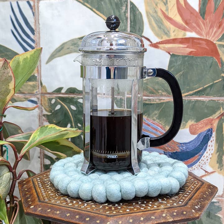 Cool Trade Winds - Wholesale Placemat - Fun Felt Wool Ball Placemat / Trivet12