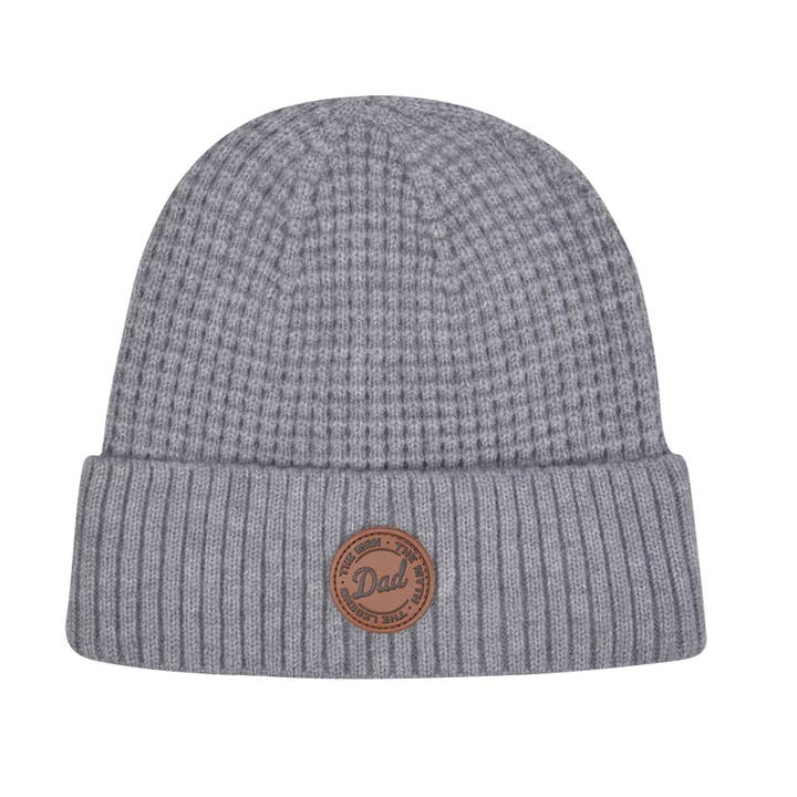 HATPHILE - Wholesale Beanie - Men's - Hatphile Dad The Man The Myth The Legend Leather Patch Knit Beanie Toque
