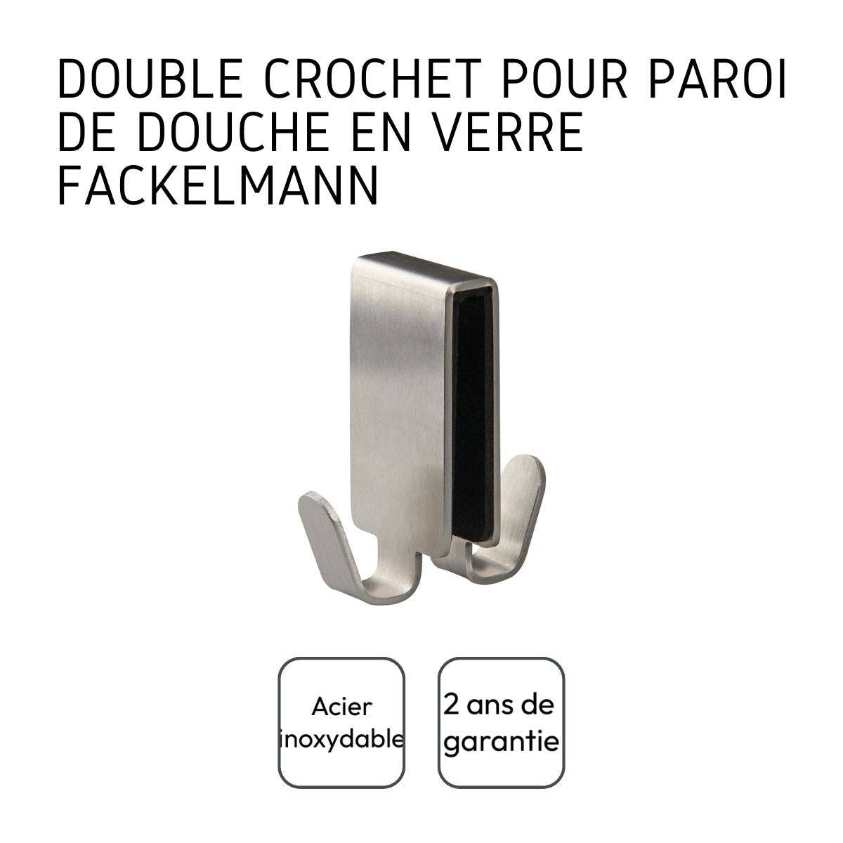 Zenker - Wholesale Wall Hook - Set of 2 double hooks for shower wall in stainless steel Fackelmann Tecno3