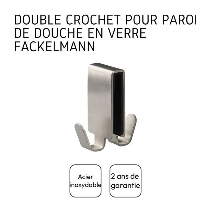 Zenker - Wholesale Wall Hook - Set of 2 double hooks for shower wall in stainless steel Fackelmann Tecno3