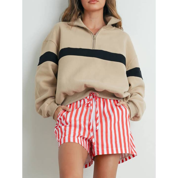 Apolline – wholesale Sweatshirt – Women's – Two Toned Half Zip Collar Sweatshirt6