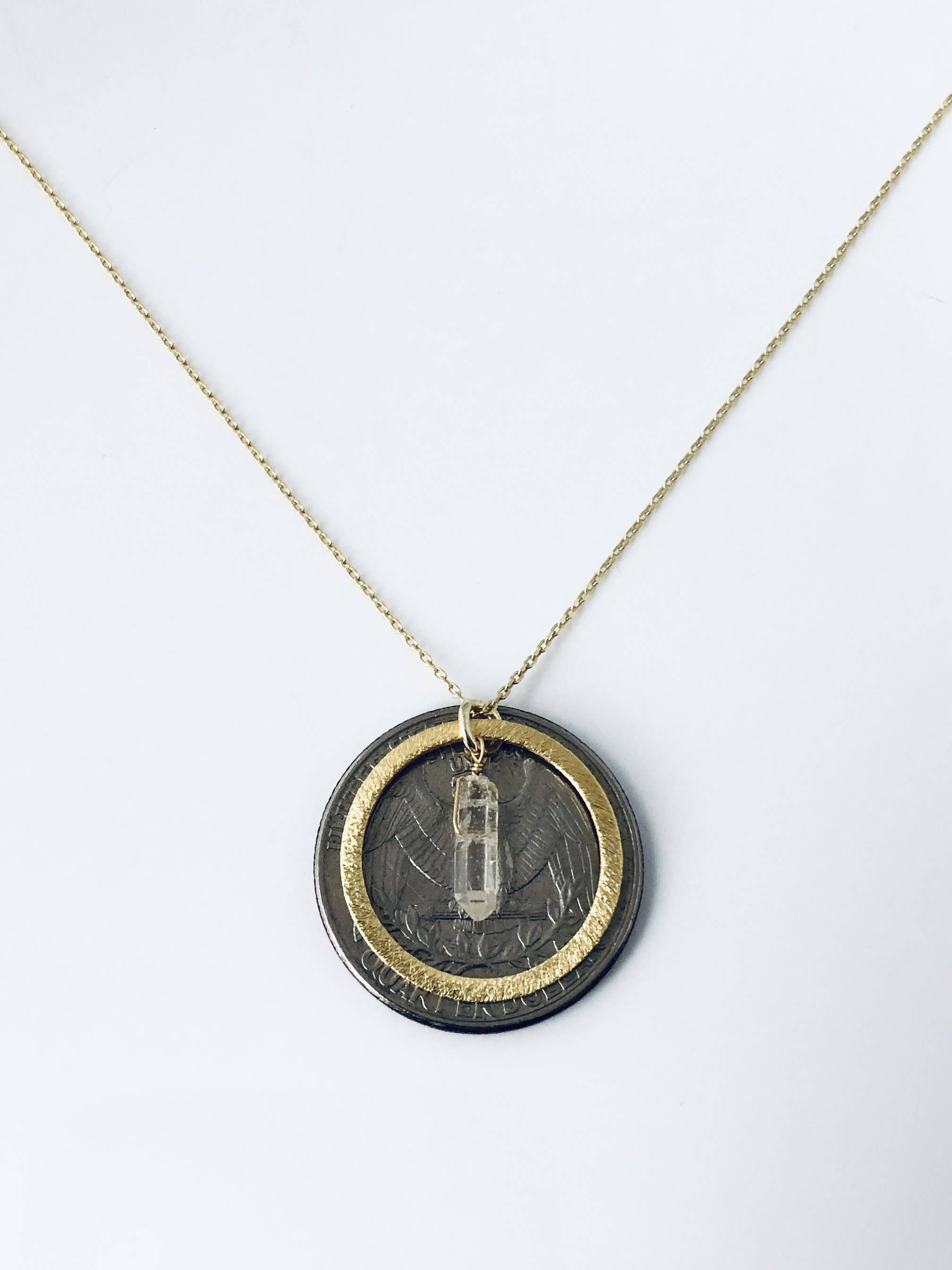 Modern Opus - Wholesale Pendant/Charm Necklace - Gold Plated Sterling Silver Quartz Pendant/Charm Necklace1