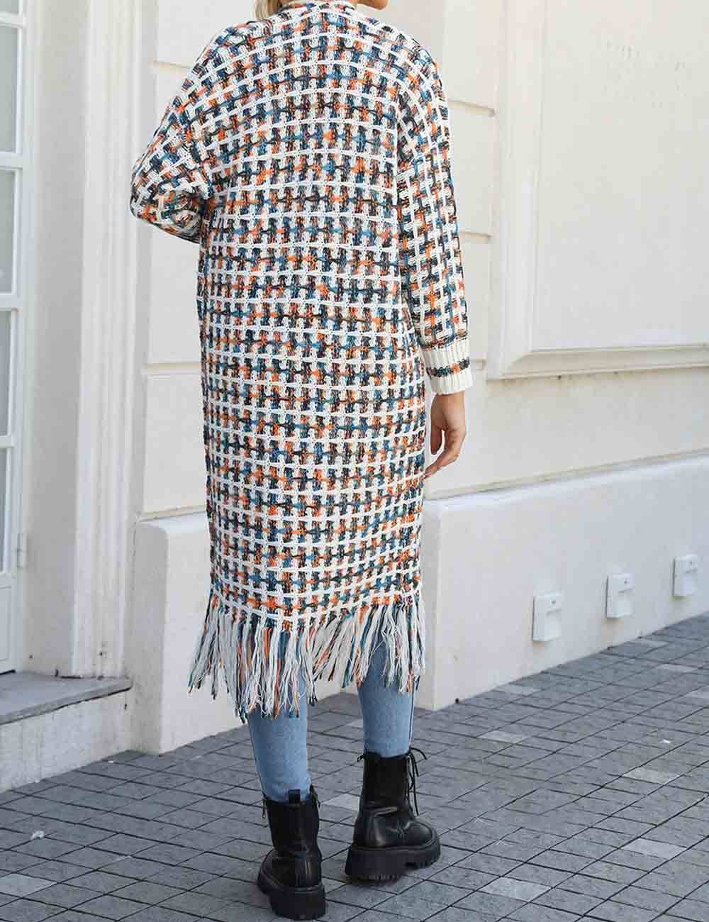 Sweetkama – wholesale Cardigan – Women’s – Ladies Multi Color Front Open Tassels Chunky Knit Cardigan14