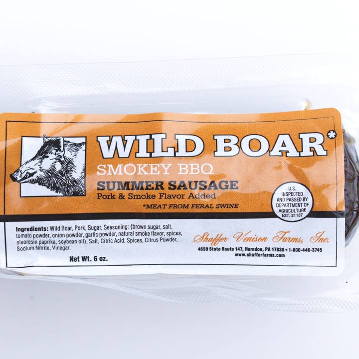 Wild Boar Smokey BBQ for wholesale by Shaffer Venison Farms