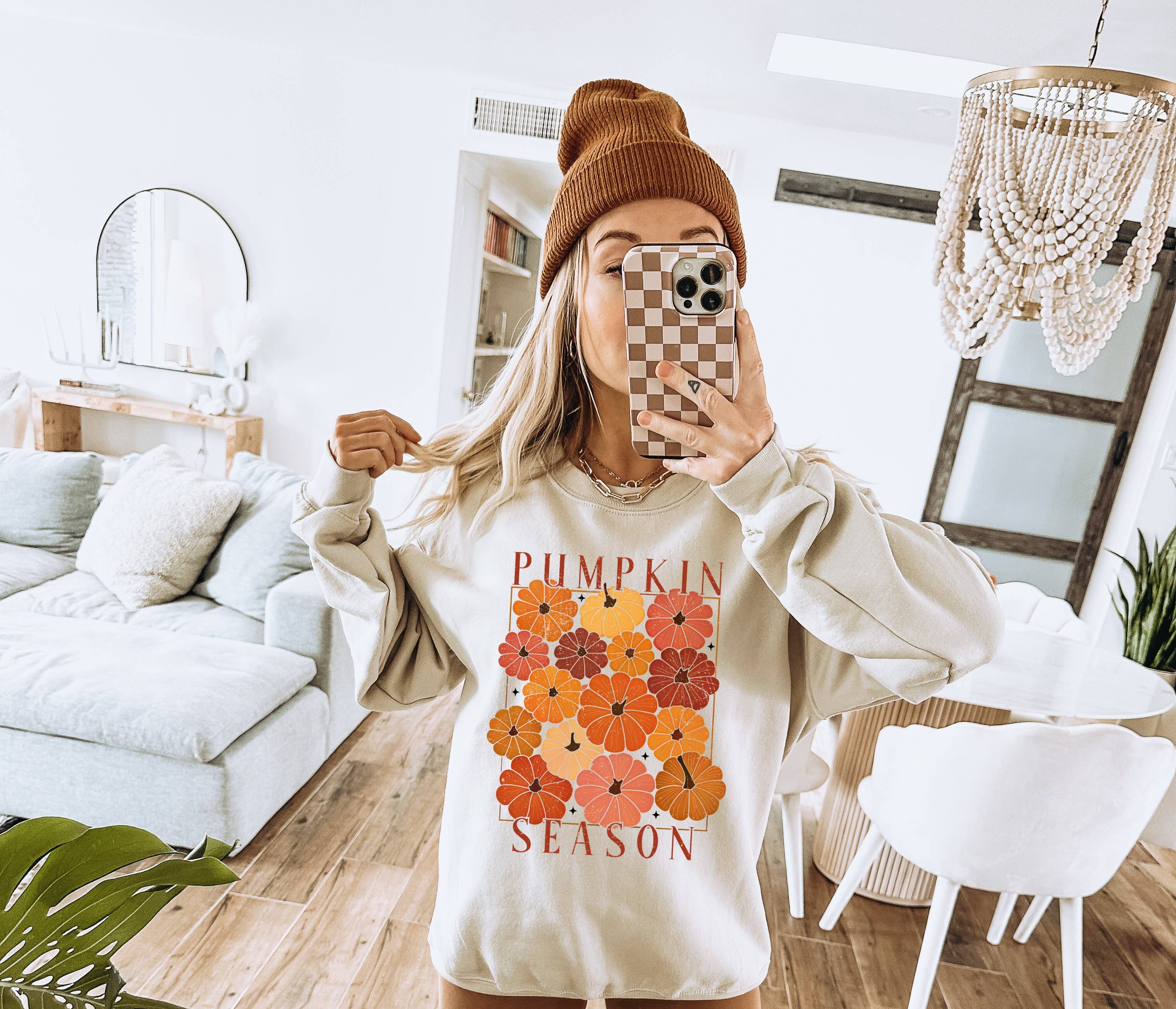 Amy Anne Apparel Inc - Wholesale Graphic Sweatshirt - Women's - Pumpkin Season Floral Crew Neck Sweatshirt | Trending1