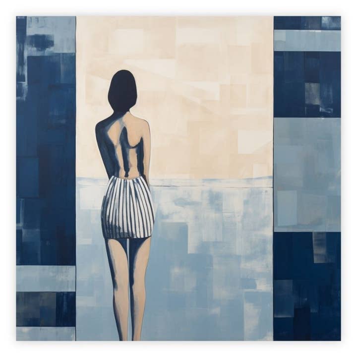 Minimalist Abstract Modern Bathroom art Giclée Art Print for wholesale by ArtbyHaise