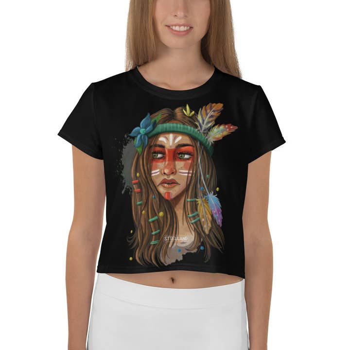 Nature Woman - All-Over Print Crop Tee for wholesale by Stelland