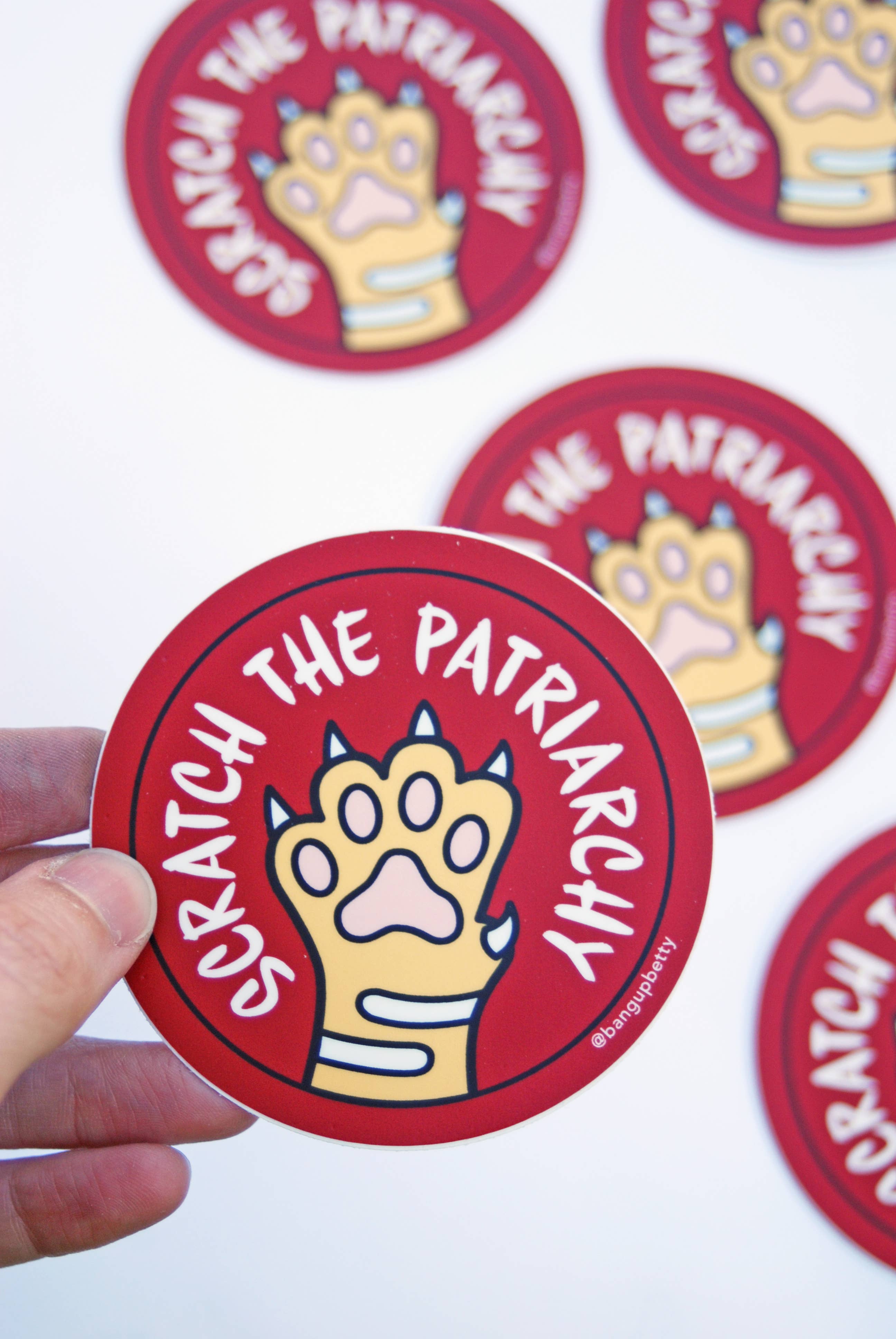 Bang-Up Betty - Wholesale Sticker - Scratch the Patriarchy Feminist Sticker1