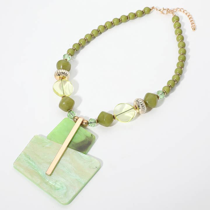 Sensibling Corp. - Wholesale Jewelry Set - Bold Acetate Abstract Statement Necklace