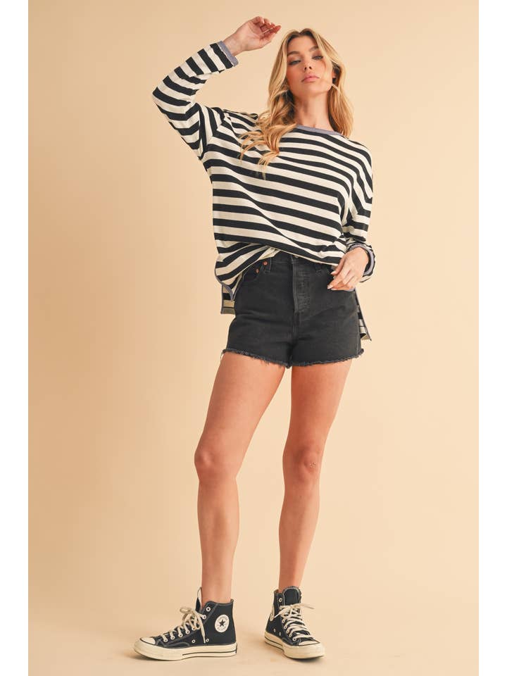 AEMI + CO - Wholesale Knit Top - Women's - 8433FN Onida Stripe Top28