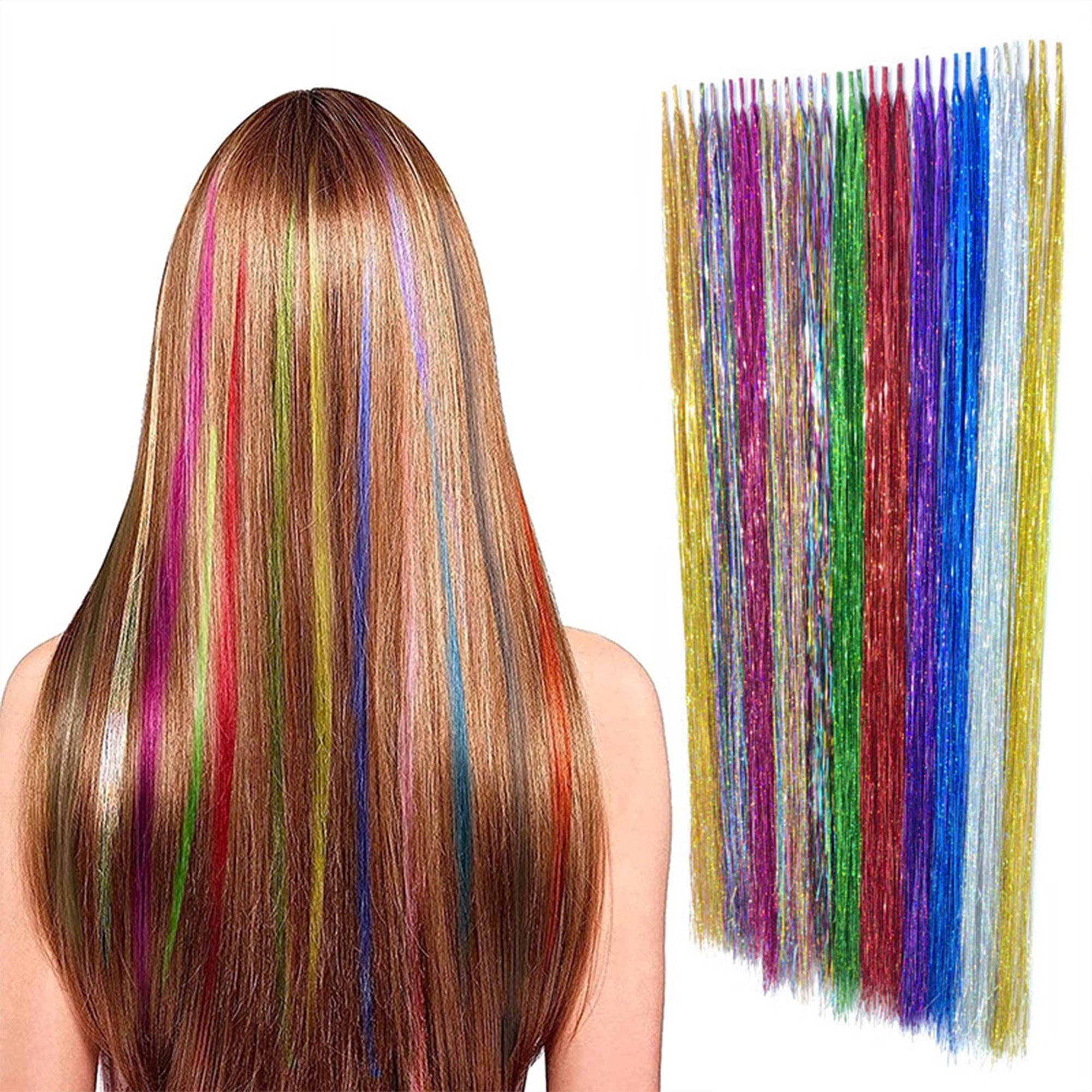 AK Brand - Vendita all'ingrosso Extension per capelli - Kit di glitter per capelli con fili in 14, 16 e 20 colori per extension4