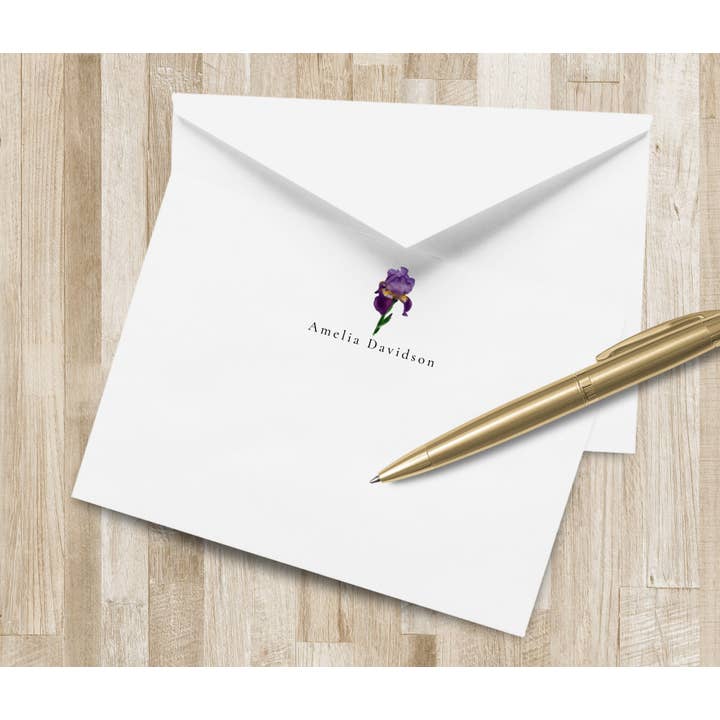 The Winsome Life Stationery - Wholesale Stationery/Notecard Set - Personalized Iris Flower Stationery / Stationary Set7