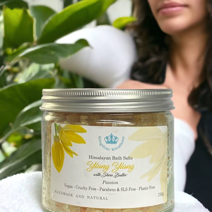 Himalayan Bath Salts - Ylang Ylang Essential Oil for wholesale by Kingdom Kreations