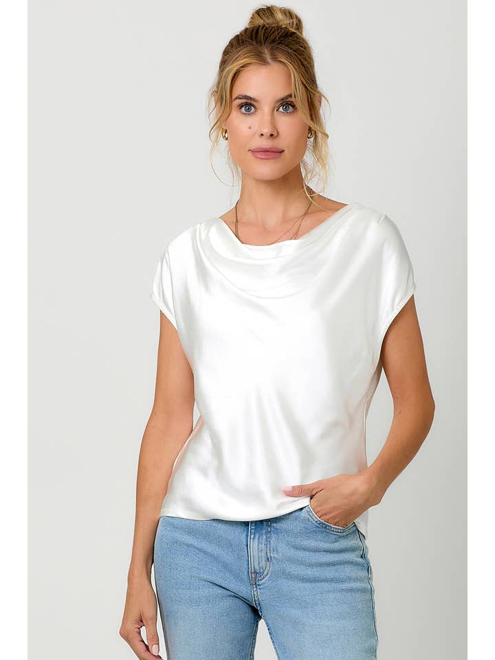 Mystree - Wholesale Blouse - Women's - 60781 Satin Cowl Neck Top14