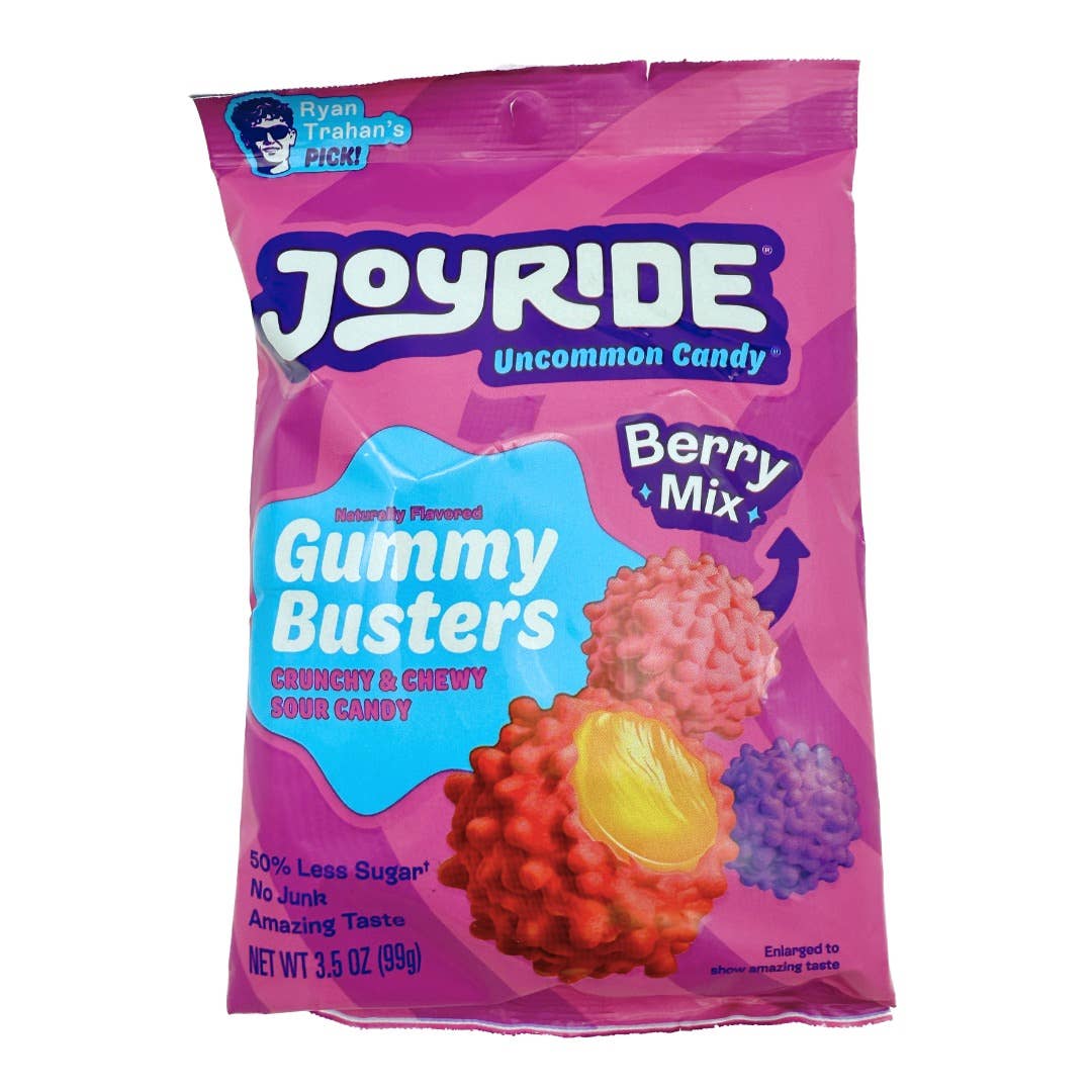 Long Island Candy Factory - Wholesale Gummy - Joyride Low Sugar Gummy Busters Berry Candy 3.5 oz 10 ct0